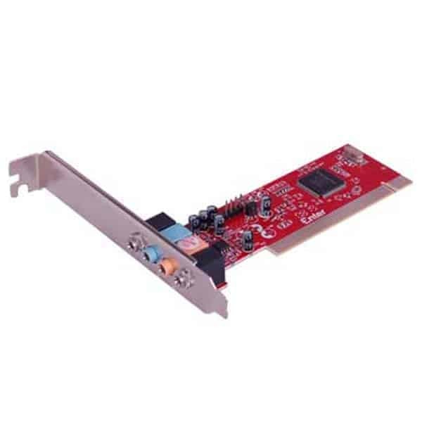 PCI SOUND CARD 4 CHANNEL, Type of Sound Card: Stand-Alone Audio Card; Internal/External: Internal; Port Connectors: Line In, Mic In, Front Speaker, Rear Speaker, Game/MIDI; Slot Type: PCI; OS Supported: Windows® 98, 98SE, ME, 2000, XP; Compliance with APM 1.2, ACPI 1.1, and PPMI 1.1; High-performance single-chip PCI audio acceleration, Full-duplex playback and recording. Built-in 16-bit CODEC; HRTF 3D positional audio, supporting both direct sound 3D® & A3D® interface. Support earphone, two/four channel speaker; Built-in 32 Ohm earphone buffer; PCI Rev. 2.2 compliant with bus mastering modes; Support Windows® 2000, XP/2003, Vista, satyamfilm.com, kartmy.com