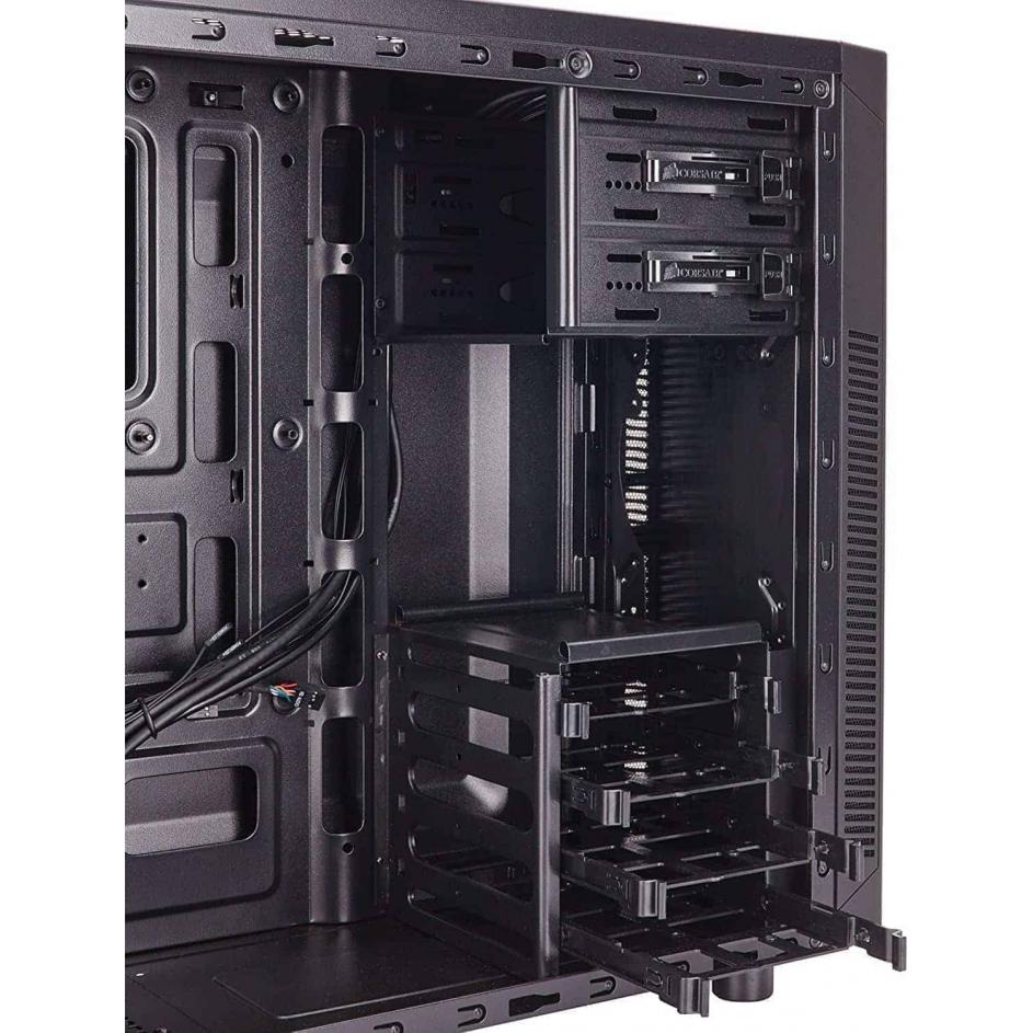 Look no further than the Carbide Series™ 100R Mid Tower case. ... The Carbide Series 100R Mid Tower case has the versatility serious PC builders need with the clean, modern exterior design all users can agree with. ... Corsair Carbide Series mid-tower PC cases have the high-end features, Buy Corsair Carbide Series 100R CC-9011075-WW Black Steel ATX Mid Tower Computer Case ATX (not Included) Power Supply online at low price in India Kartmy.com, The Carbide Series 100R Mid Tower case has the versatility serious PC builders need with the clean, modern exterior design all users can agree with. Tool-free , CORSAIR CARBIDE 100R Mid-Tower Case, Buy Corsair Carbide Series 100R Mid-Tower Case (CC-9011075-WW) at lowest price in india at kartmy.com, Buy Corsair CC-9011075-WW Carbide Series 100R Black Steel ATX Mid Tower Computer Case with fast shipping and top-rated customer service, Elegant and modern on the outside, with all the features a serious PC builder needs on the inside. The Carbide Series 100R Mid Tower case has the versatility serious PC builders need with the clean, modern exterior design all users can agree with. Tool-free access to the interior, a flush-mounted window for admiring your components, and a range of cooling options are all available to the home builder at a spectacular value with this latest addition to the Corsair family. Simple, elegant, and sharp. It’s the performance PC platform in stealth mode. With a mesh-free front panel, flush-mounted side panel window and clean lines, the 100R is both professional enough for the office and customizable enough for any home PC build. Storage, simplified. The simplicity begins with tool-free 3.5” and 5.25” drive installation, and all four hard drive trays provide solid-state drive support so you can mix and match to fit your needs. On the outside, dual USB 3.0 front panel ports give you quick and easy access to the latest high-speed portable hard drives and flash drives. Creative cooling Five internal fan mounts let you customize your cooling to match your build. We’ll get you started with one included 120mm fan. The case is designed to draw airflow directly to the GPU to help ensure that you and your graphics card will both keep your cool during intense gaming sessions. The features that builders want Whether you’re building one system or a dozen, you want the attention to detail that makes it easy. You’ll appreciate things like cable routing channels for easy cable organization and better-looking builds, and the side panels are attached with thumbscrews so you can get in and out without hunting for a screwdriver. About Carbide Series PC Cases Corsair Carbide Series mid-tower PC cases have the high-end features you need, and nothing you don’t. Designed to be the foundation of awesome yet approachable gaming PCs, they combine the latest technology and ergonomic innovations with lots of room to build and expand, and amazing cooling potential.