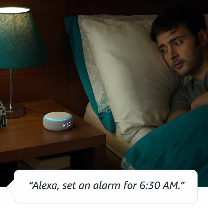 Echo Dot (3rd Gen) with clock - New and improved smart speaker with Alexa and LED display (White)