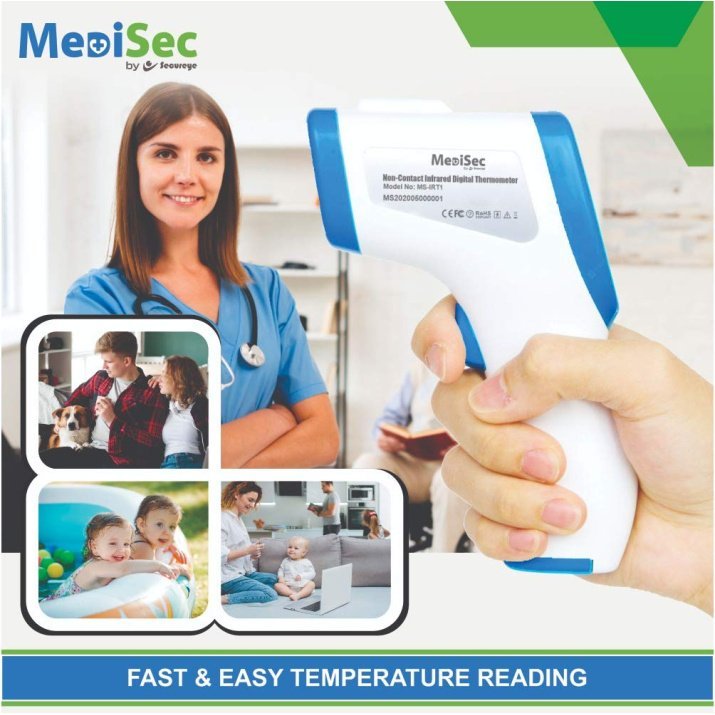 MediSec By Secureye Infrared Non Contact IR Thermometer for Fever Detection with FCC, PSE