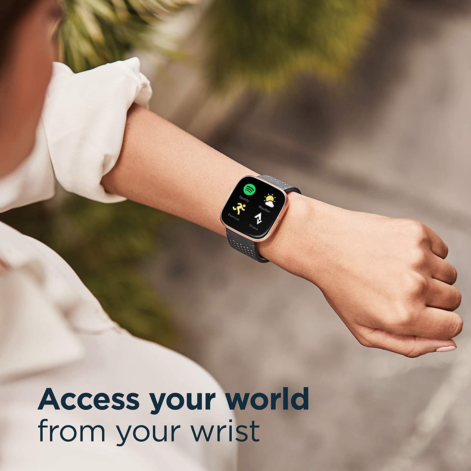 fitbit versa special edition smartwatch charcoal woven