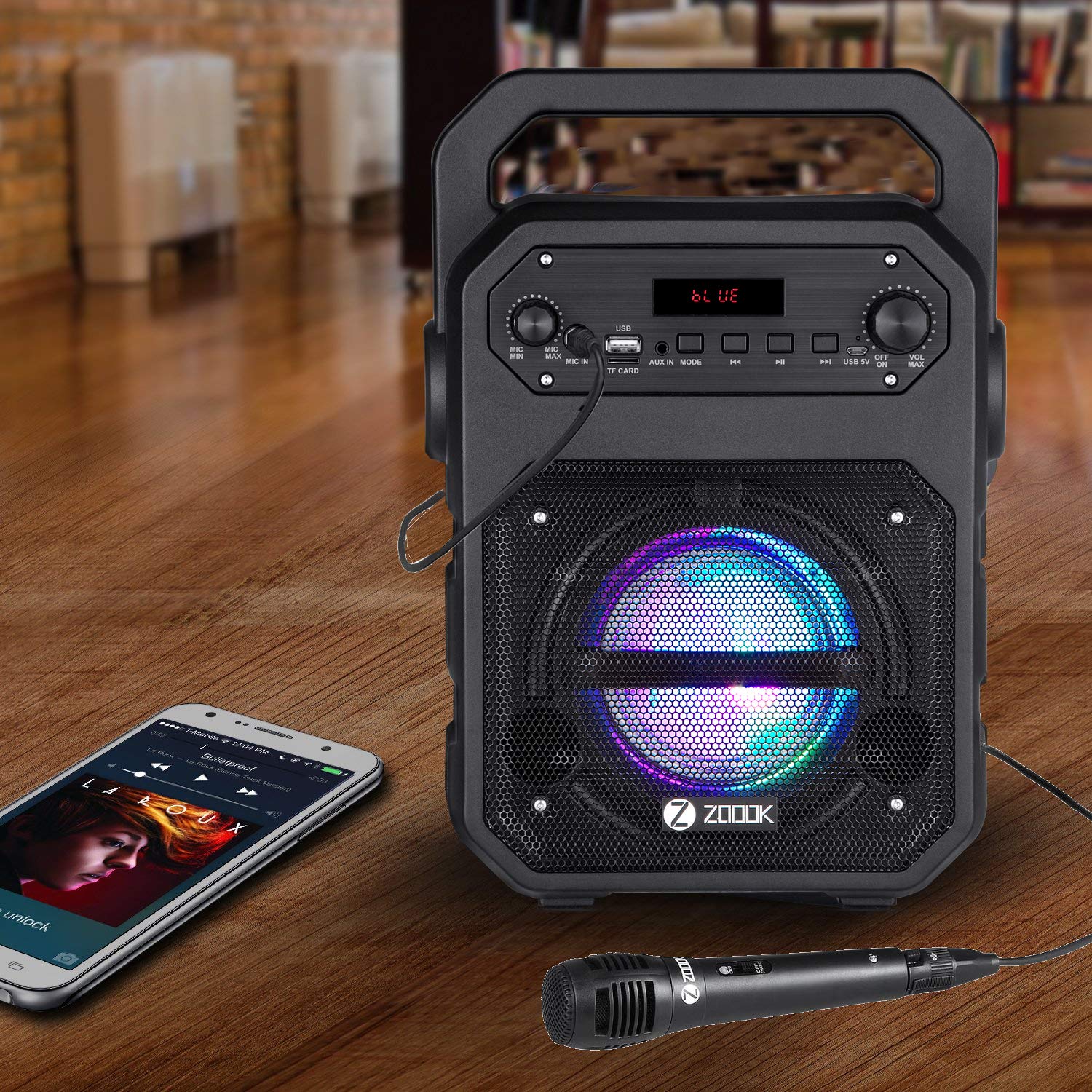 Buy Zoook Rocker Thunder 20 Watts Bluetooth Speaker With Karaoke Mic/TF